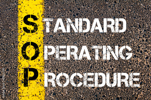 Business Acronym SOP as Standard Operating Procedure