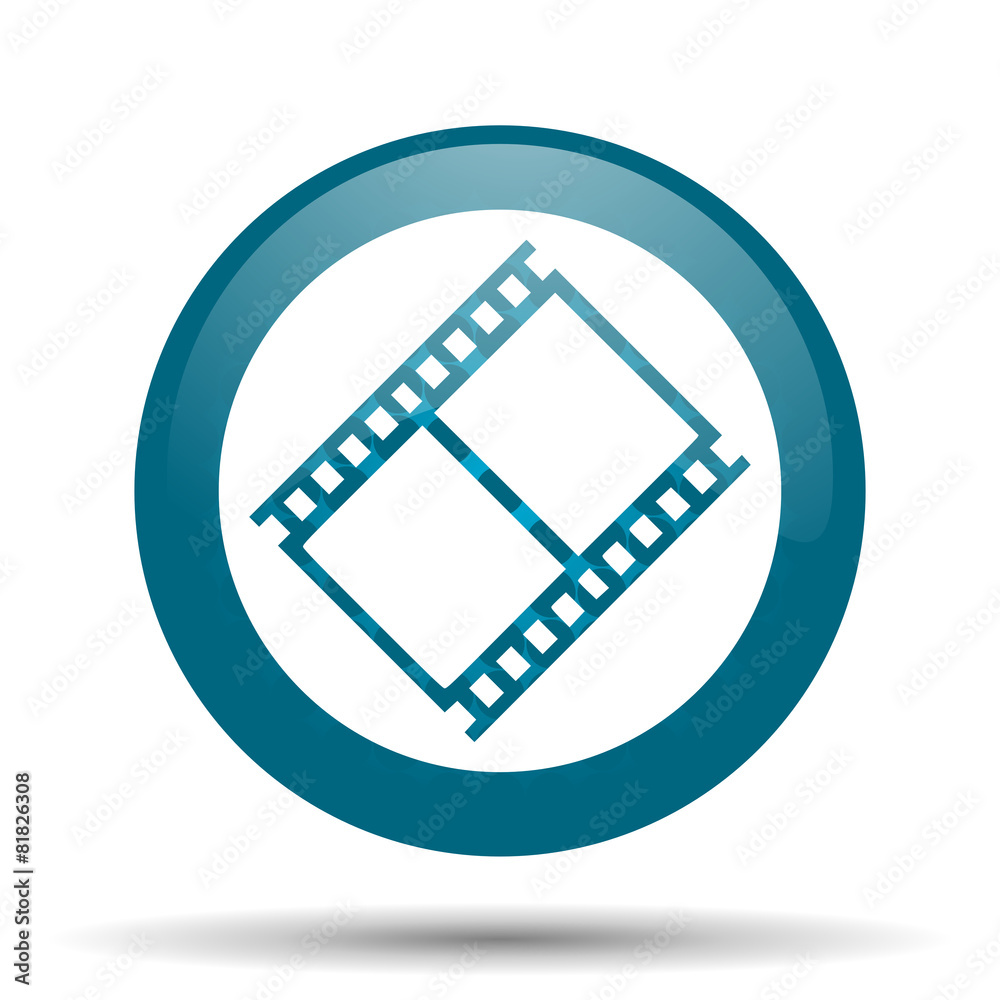 film blue glossy web icon film blue glossy web icon