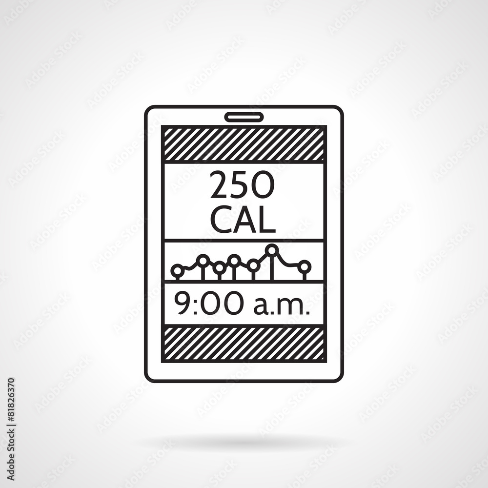 Calories counter black line vector icon