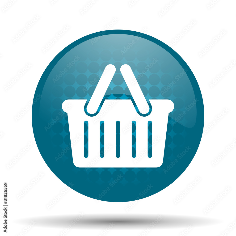 cart blue glossy web icon