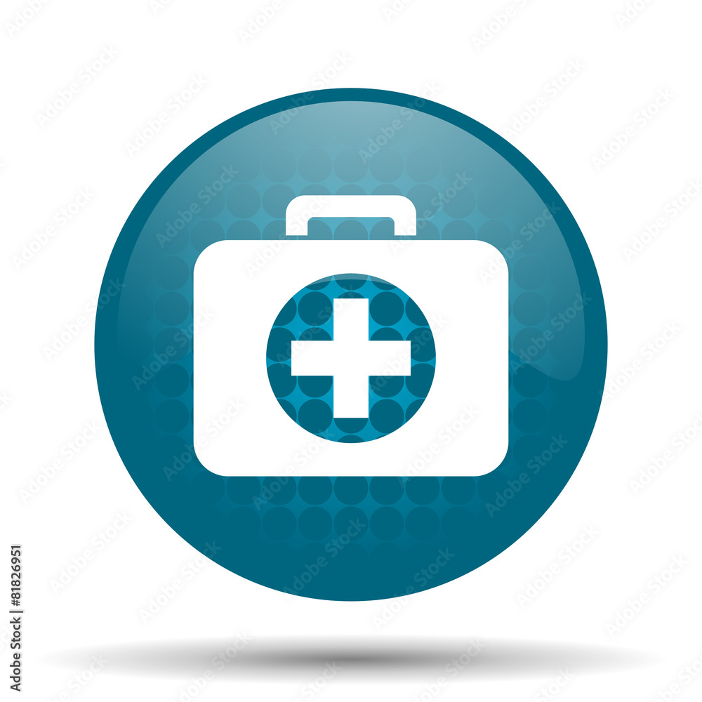 first aid blue glossy web icon first aid blue glossy web icon