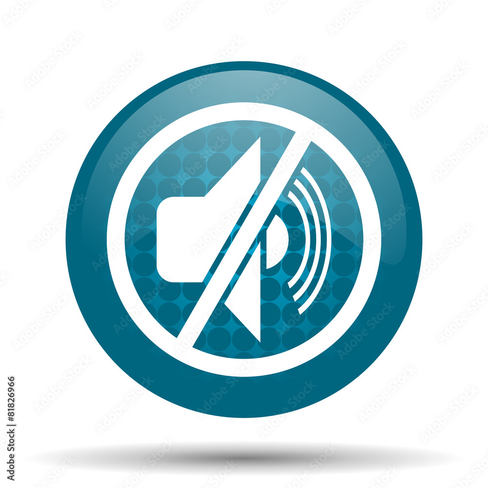 mute blue glossy web icon mute blue glossy web icon
