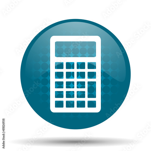 calculator blue glossy web icon