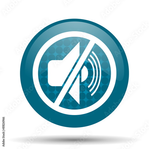 Free Download mute blue glossy web icon - GFXLoad