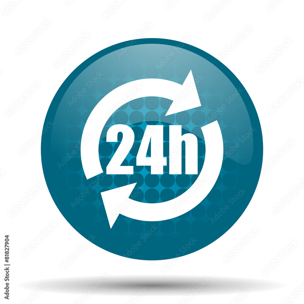 24h blue glossy web icon