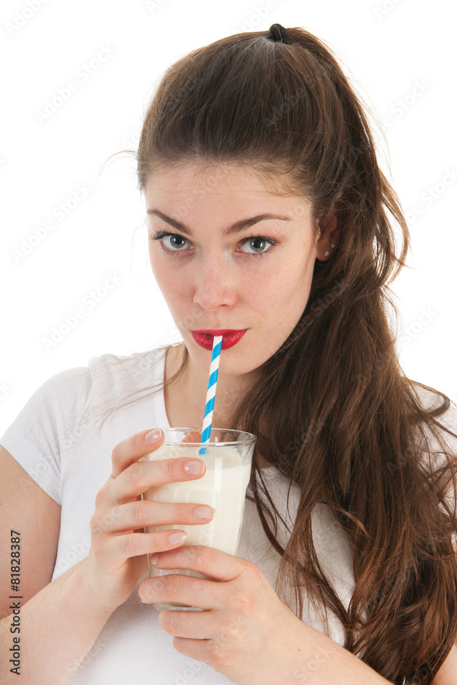 Young woman drinking milk Young woman drinking milk