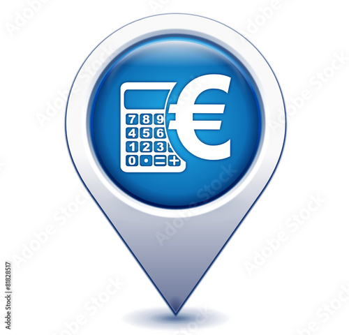 calculatrice euro sur marqueur géolocalisation bleu