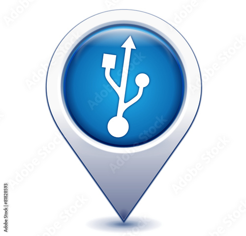 connexion usb sur marqueur géolocalisation bleu