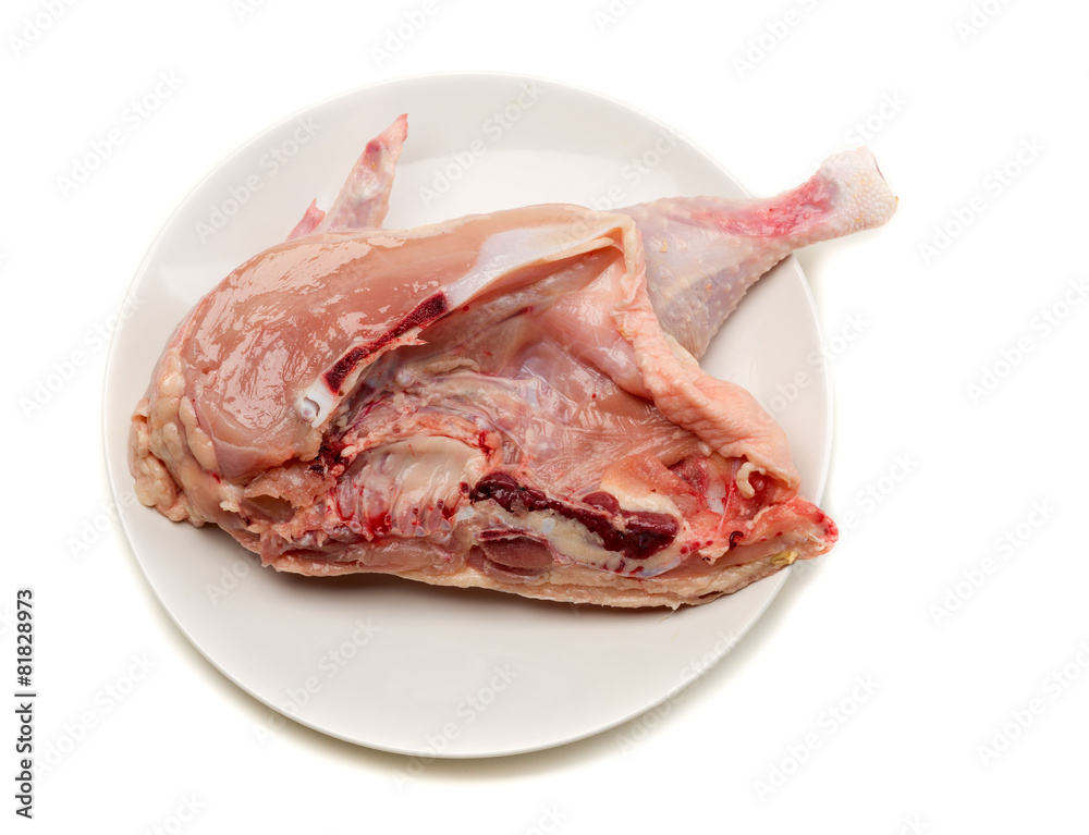 raw meat, chicken thigh closeup