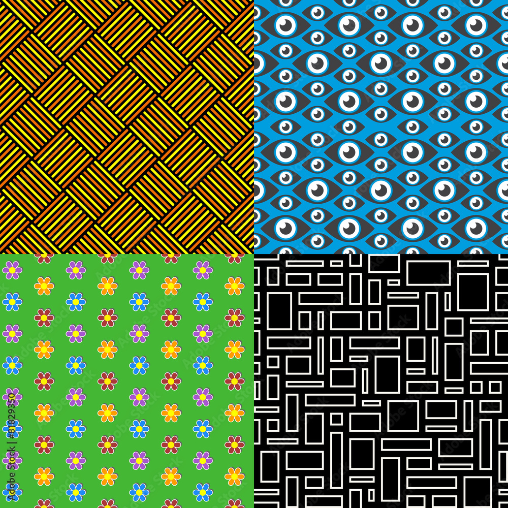 Seamless patterns. Set 7. Abstract colorful. Seamless patterns. Set 7. Abstract colorful.