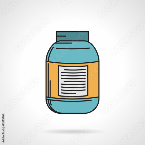 Creatine jar flat vector icon