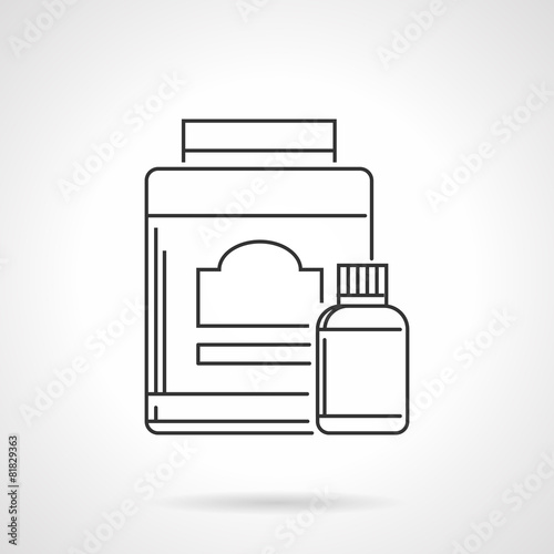 Athlete diet black line vector icon