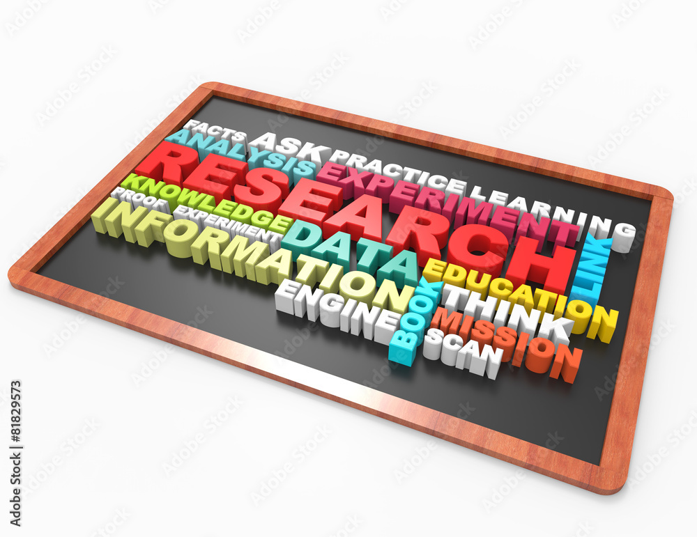 Research wordclouds on blackboard concept Research wordclouds on blackboard concept