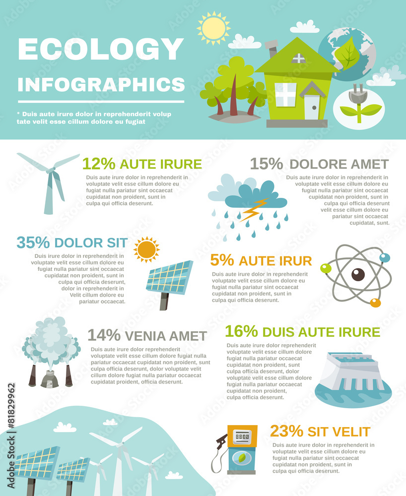 Obraz premium Eco Energy Infographics