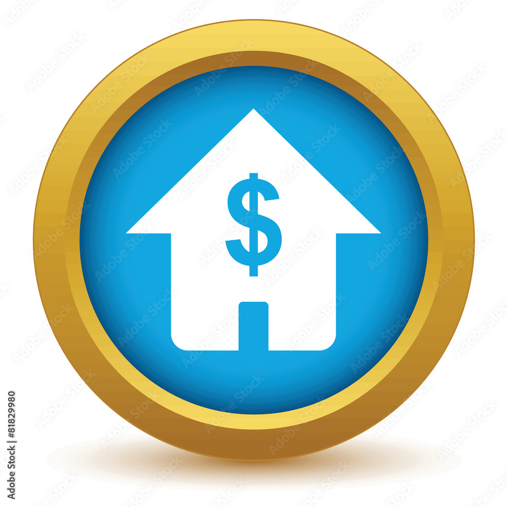 Gold dollar house icon