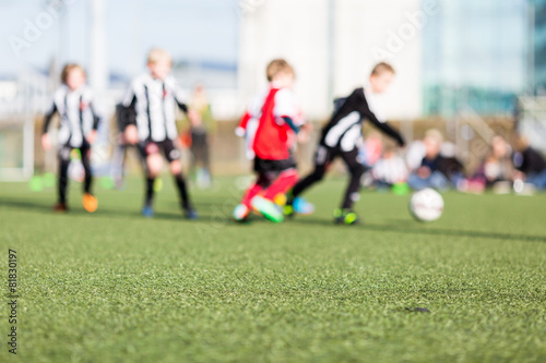 Blur of boys playing soccer
