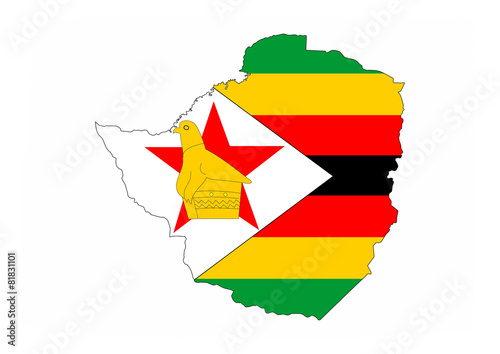 zimbabwe flag map