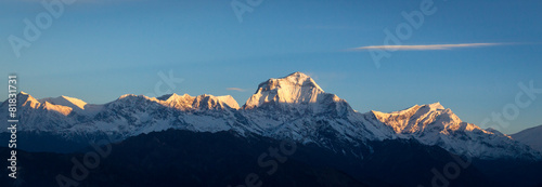 Panorama of the Himalayas in Nepal spring