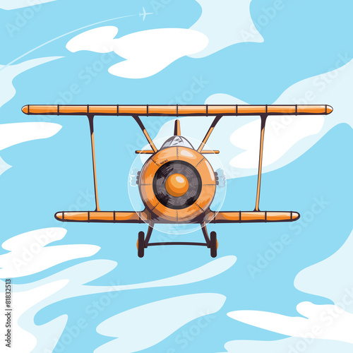 Airplane in the sky vector illustration