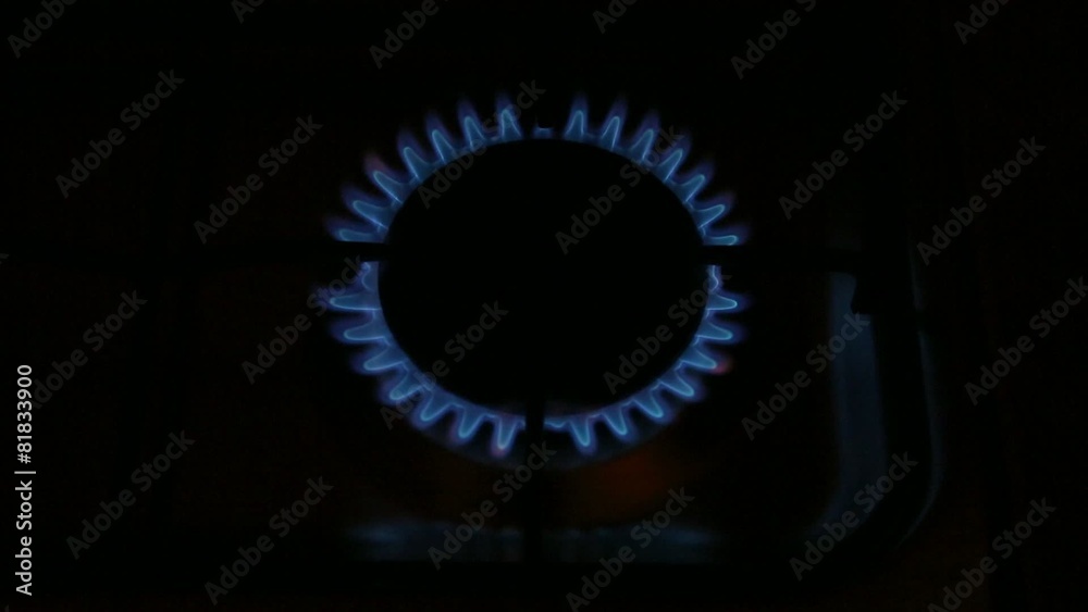 A circle of burning gas flames from the top A circle of burning gas flames from the top