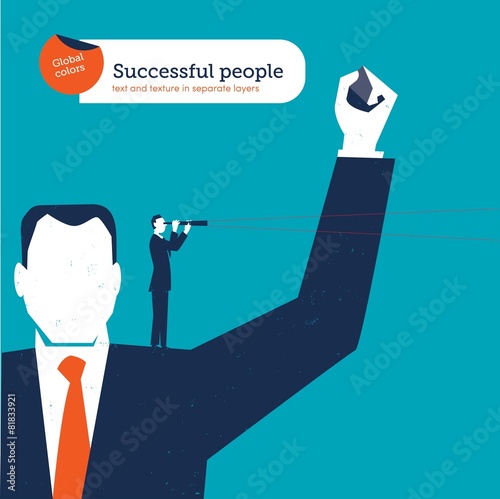 Big successful businessman with a small businessman