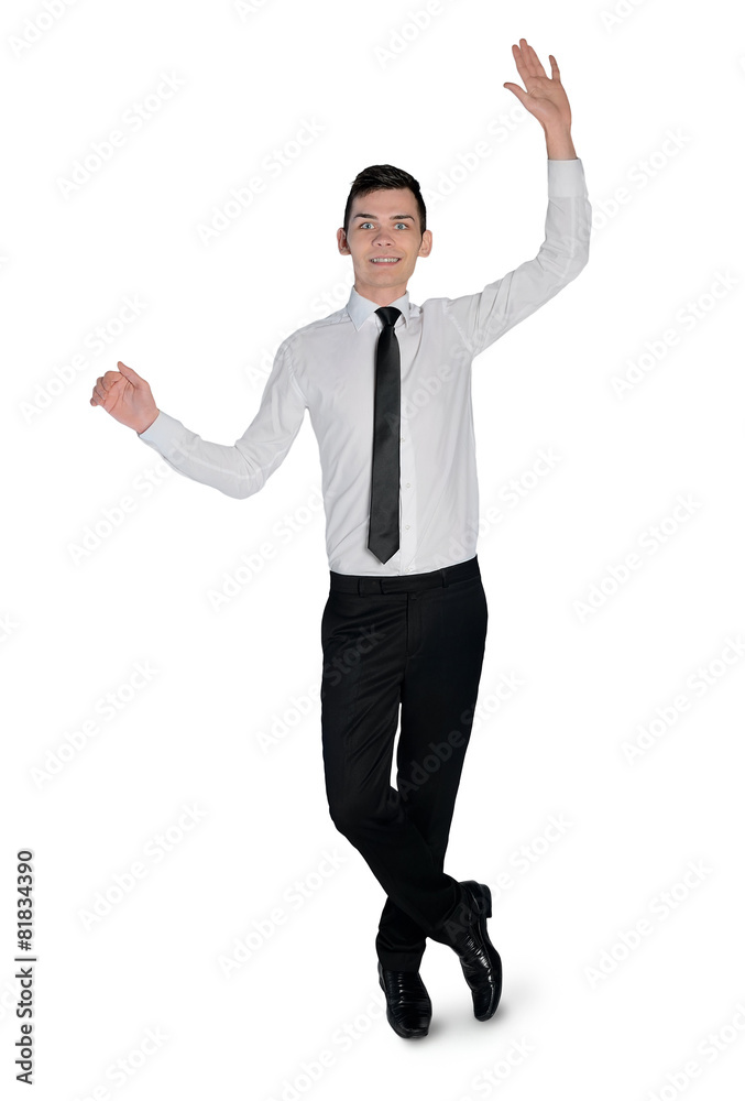 Business man presenting something Business man presenting something