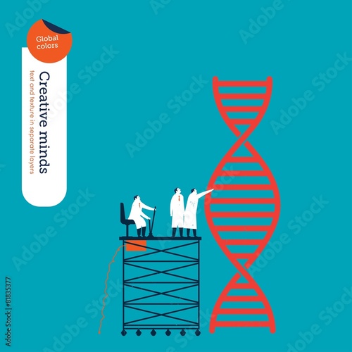 Scientists analyzing the dna code
