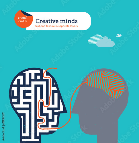 Head with ball of barn brain exits maze brain.