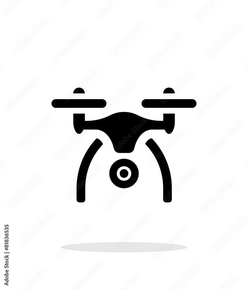 Copter with camera simple icon on white background.