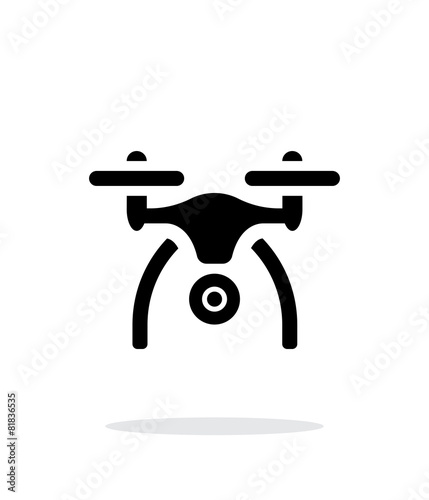 Copter with camera simple icon on white background.