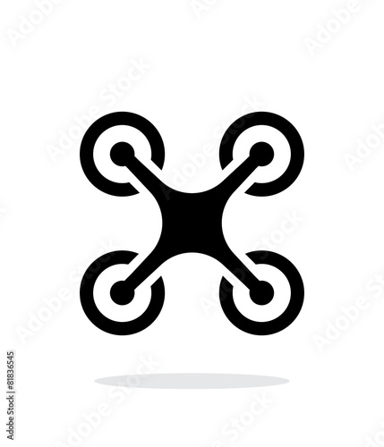 Quadcopter simple icon on white background.