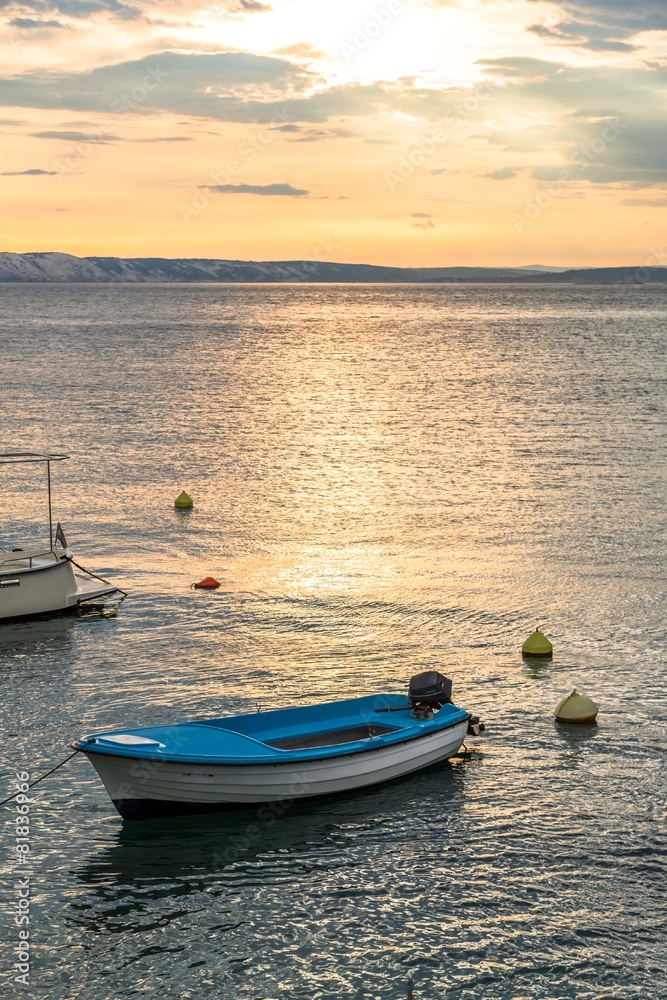 Landscape with boats and sea Landscape with boats and sea