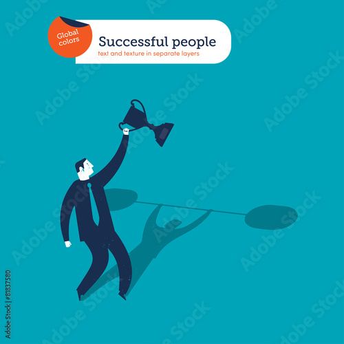 Businessman with trophy