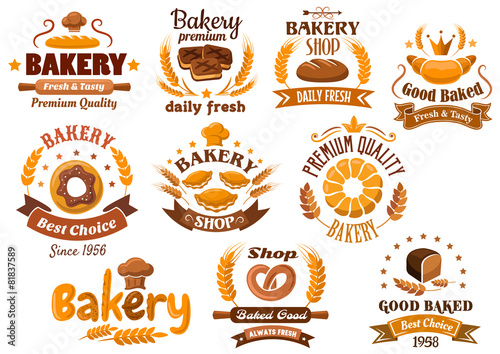 Bakery shop emblem or sign board designs