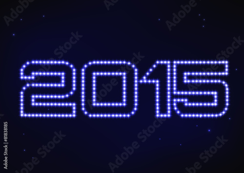 illustration of blue number 2015 in style of constellation