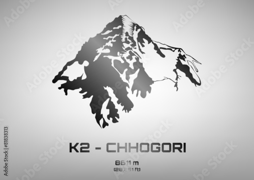 Outline vector illustration of steel K2