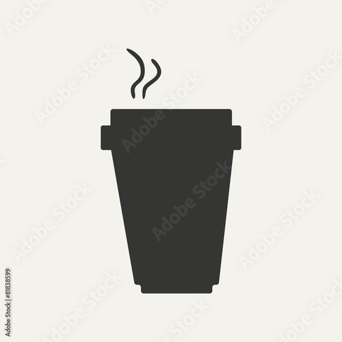 Flat in black and white mobile application cofee
