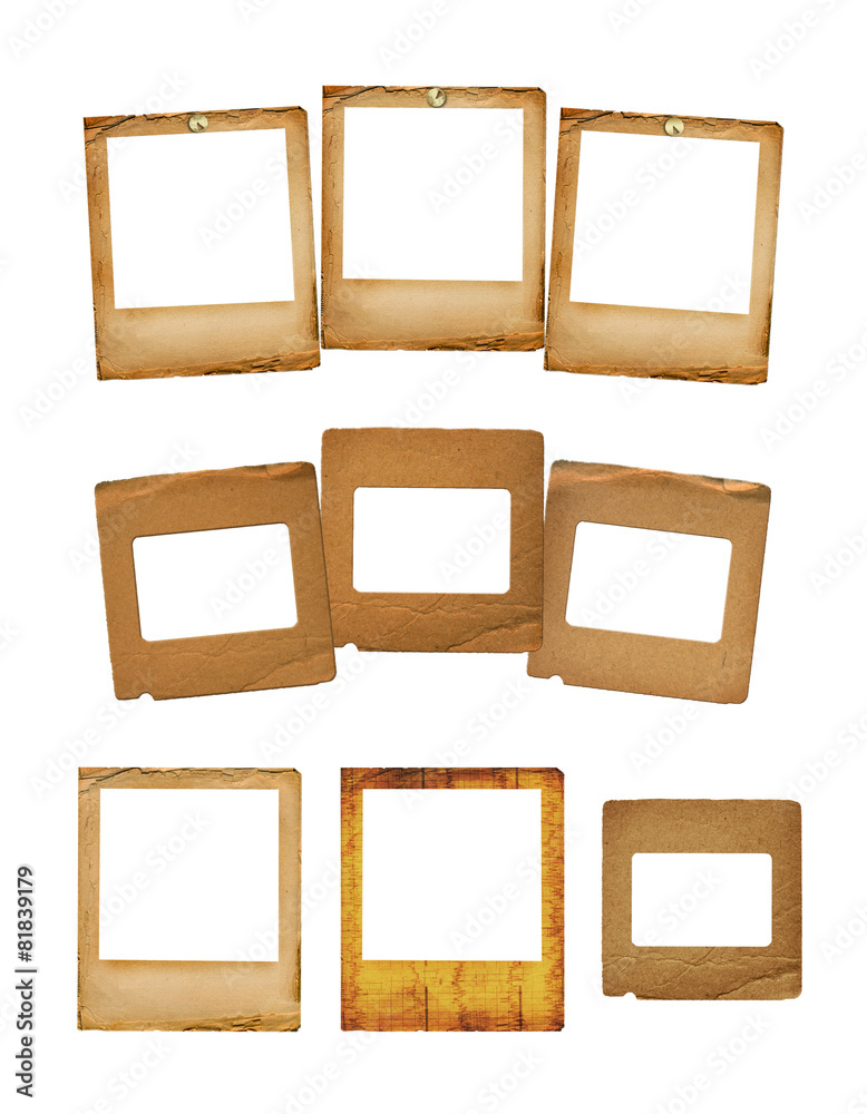Set of old photo paper texture isolated on white background Set of old photo paper texture isolated on white background