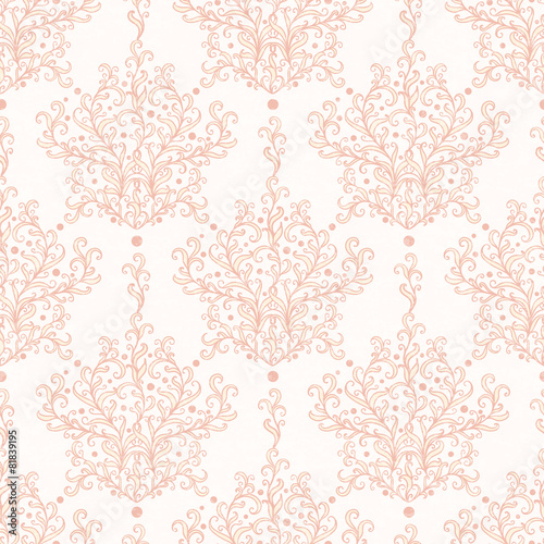 Vintage vector botanical damask seamless pattern background