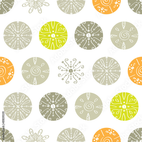 Vector abstract gray and green polka dot seamless pattern