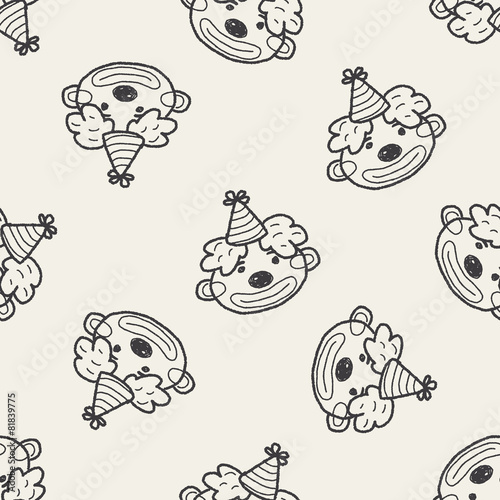 doodle clown seamless pattern background