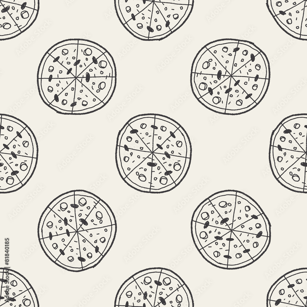 Doodle Pizza seamless pattern background Doodle Pizza seamless pattern background