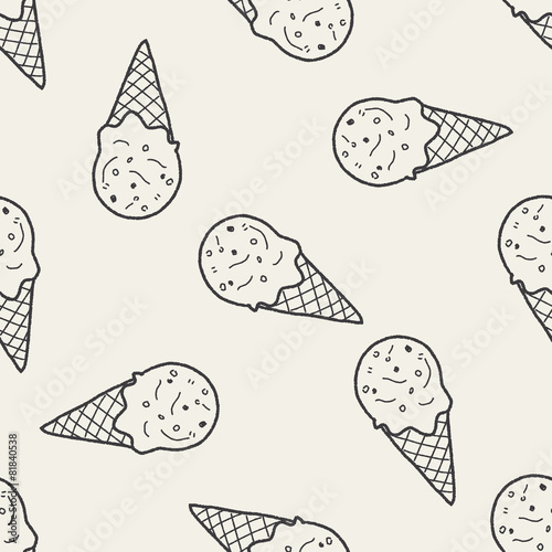 doodle ice cream seamless pattern background