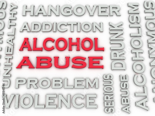 3d image Alcohol abuse issues concept word cloud background