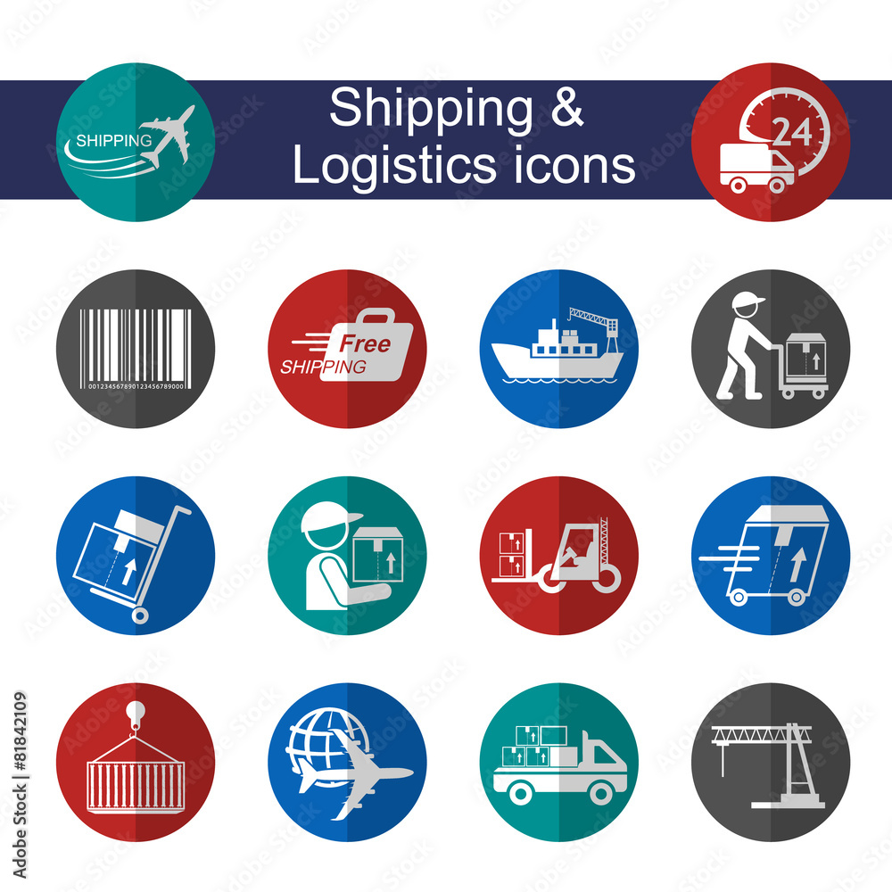 Logistics icons set