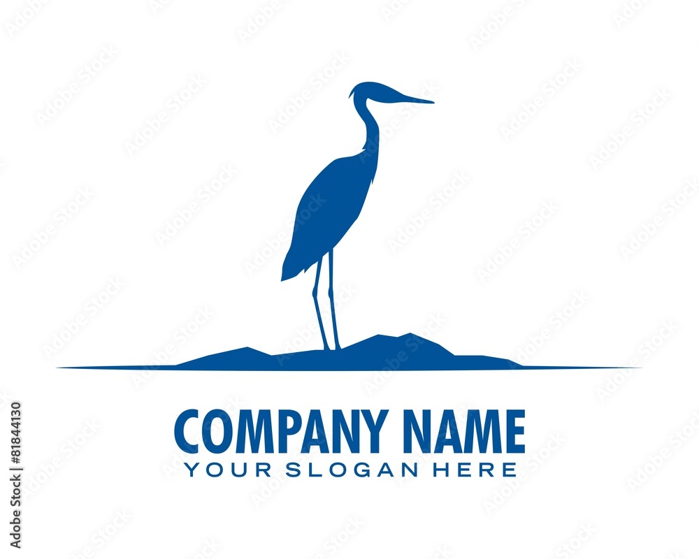 Obraz premium stork bird logo image vector