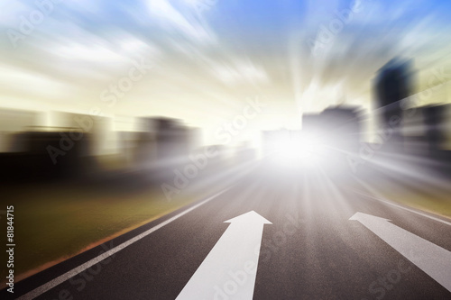 Background Of Road With Arrow And Motion Blur