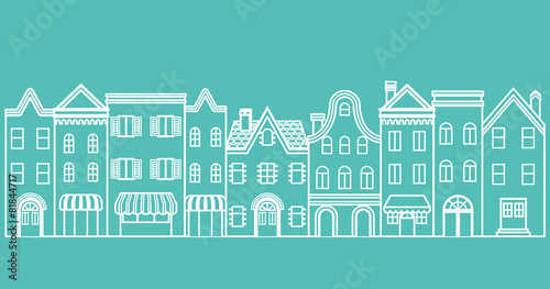 Townscape line Illustration