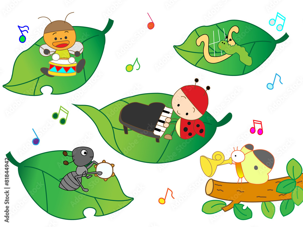 Obraz premium 昆虫の演奏会