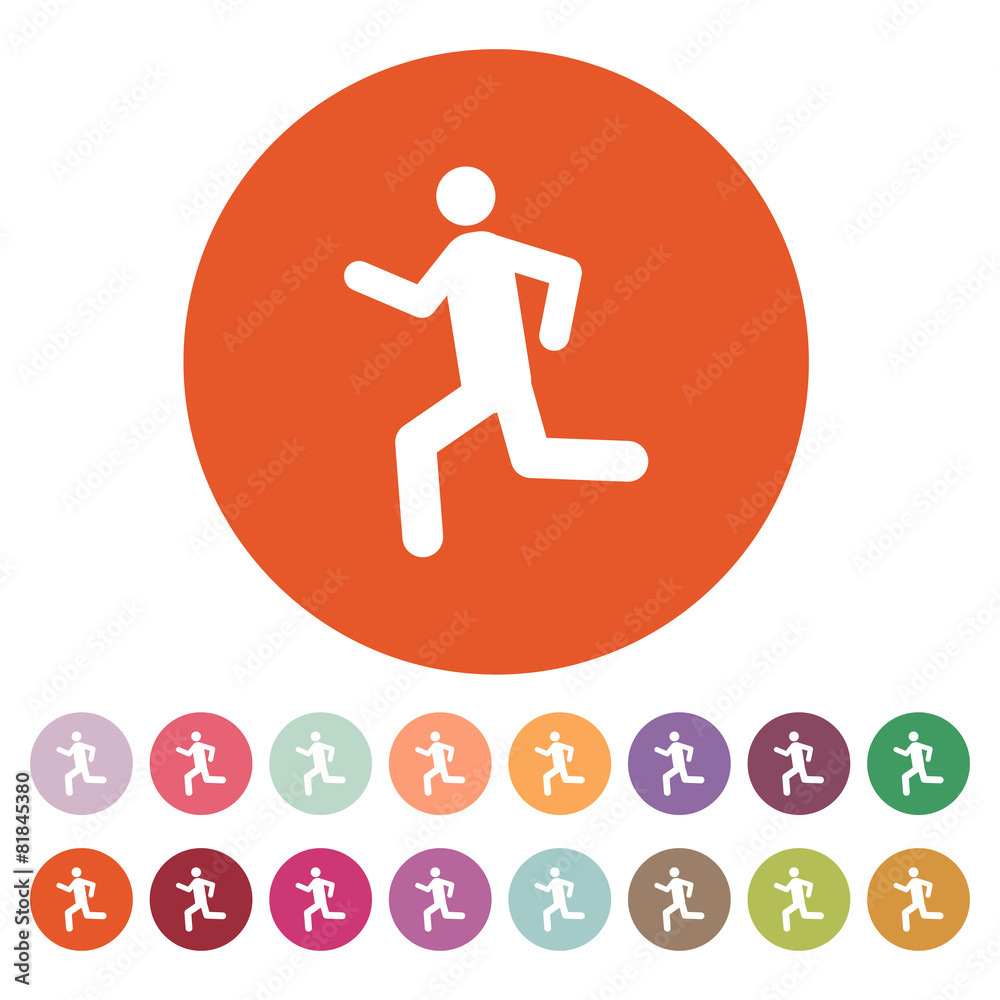 Fototapeta premium The man running icon. Run symbol. Flat